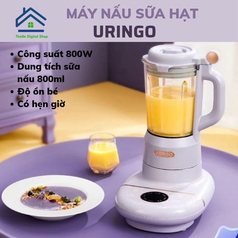 MÁY NẤU SỮA HẠT URINGO SÁNH MỊN KHÔNG PHẢI LỌC CÓ HẸN GIỜ, ĐỘ ỒN THẤP, CÓ CHỨC NĂNG XAY SINH TỐ