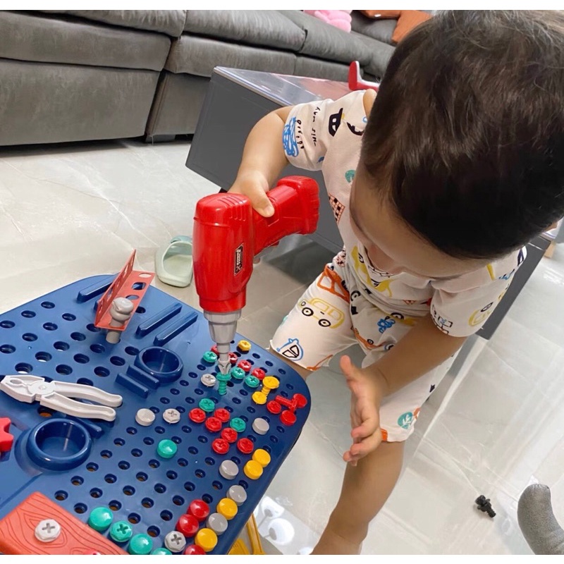 Bộ kĩ sư lắp ráp cỡ lớn 246 chi tiết - Cho bé thỏa sức sáng tạo, bộ lắp ghép kĩ sư cho bé nam, có khoan điện chạy pin
