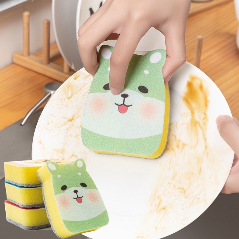 Miếng Bọt Biển Rửa Chén Hình Động Vật Dễ Thương