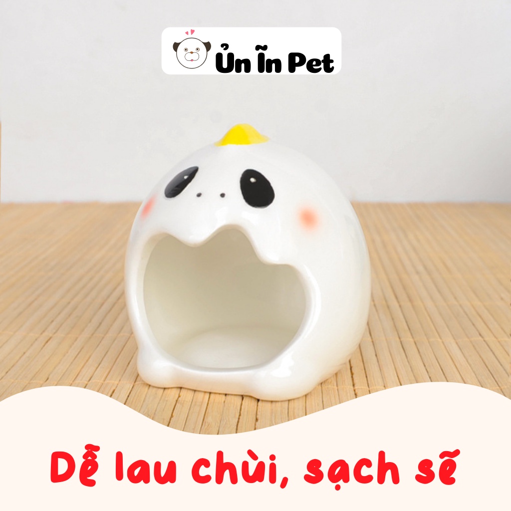 Nhà ngủ sứ hamster, RĂNG SÚN NHỎ siêu mát, dễ thương