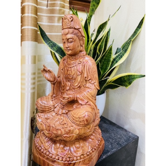 [GIA RE] Tượng phật quan âm bồ tát gỗ hương cao 40cm