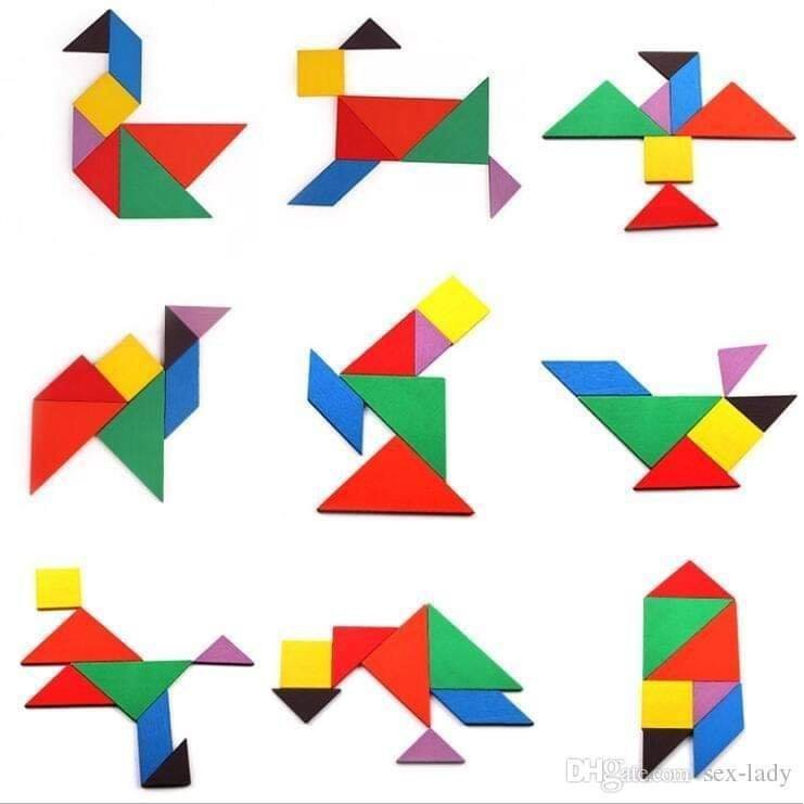 BỘ GHÉP HÌNH TƯ DUY COLORFUL TANGRAM MIDEER CHO BÉ toy.garden