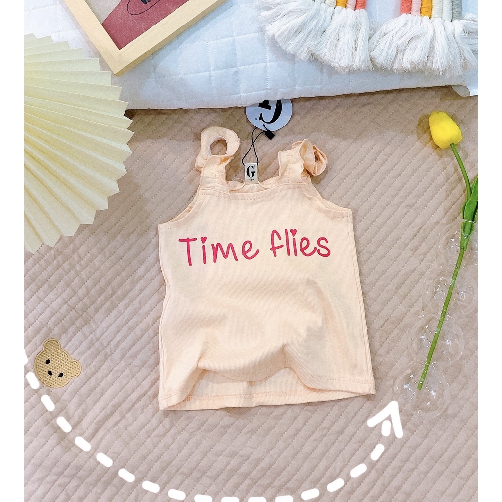 Lyvyshop - (Hàng đẹp) Áo dây thun gân nhún bèo dây siêu dễ thương cho bé từ 08-26kg