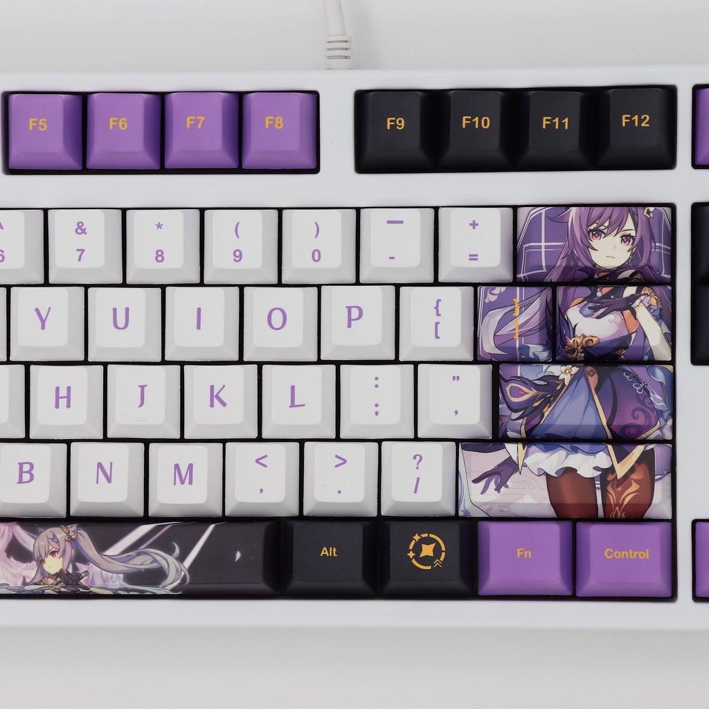 Genshin Impact Keqing Keycap Cherry Profile Nút bàn phím PBT cá tính chủ đề cho phím cơ với chiều cao kiểu