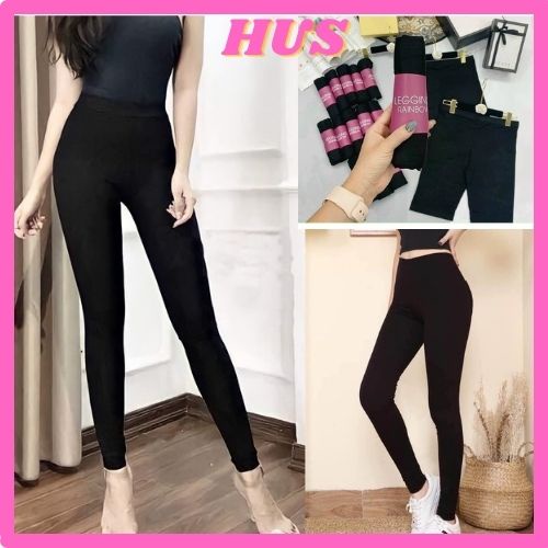 Quần legging nữ Hus dáng dài cạp cao chất dày dặn chống xoắn LG02