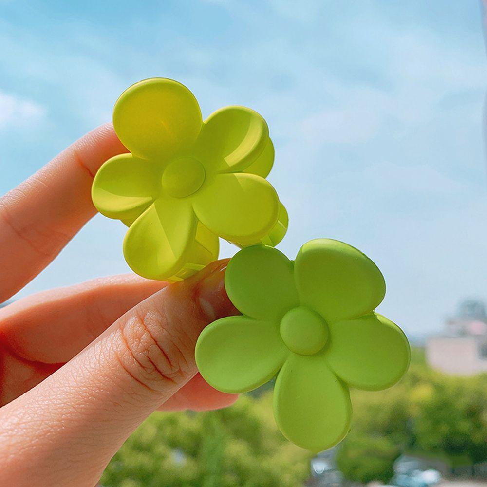 Kẹp Tóc Hình Hoa Màu Xanh Lá Nhám Phong Cách Hàn Quốc Dễ Phối Đồ WMES15H
