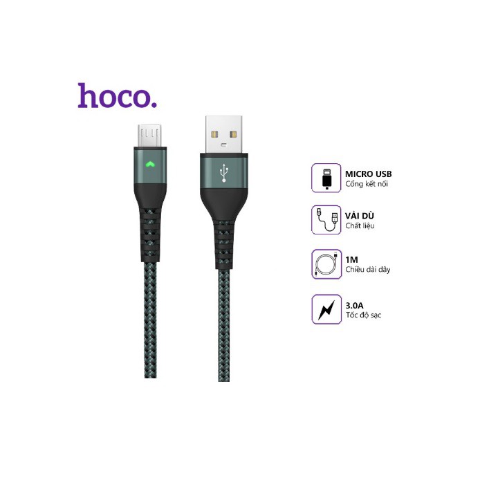 Cáp sạc nhanh LANEX LTC-N13M MicroUSB (Dây dù, 3.0A, Có Led 1m)