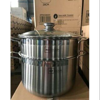 Nồi xửng inox nắp kính ht cook 28cm