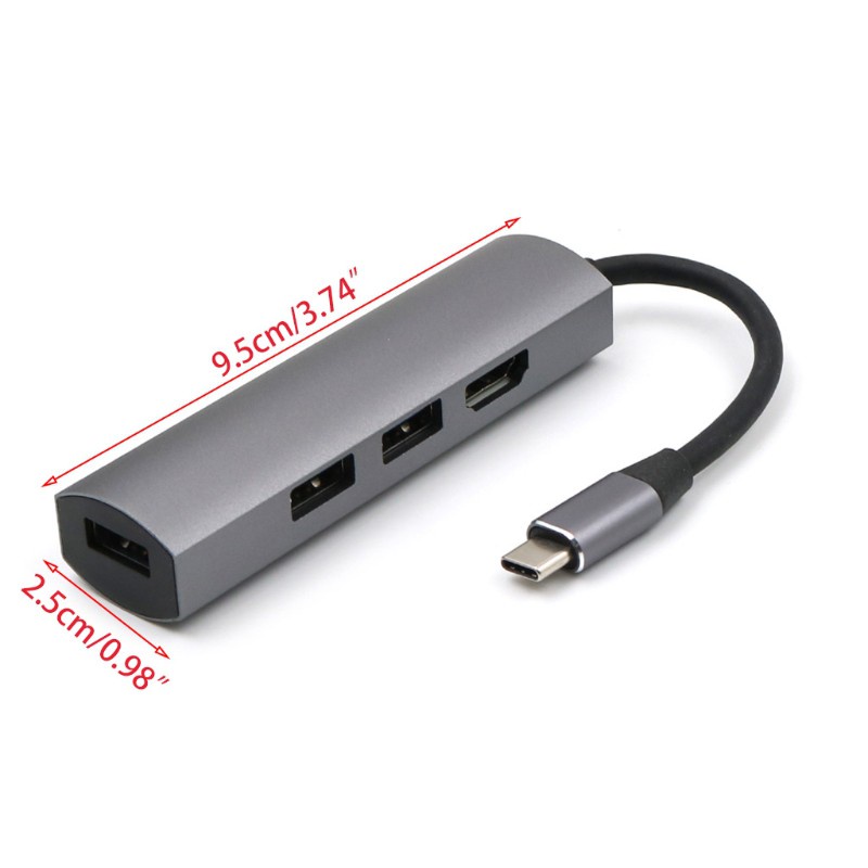 Bộ Chuyển Đổi Utake 4 Trong 1 Usb 3.0 Type-C Usb-C Hub Sang 4k Video Hdmi Cho Macbook