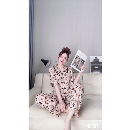 Bộ đồ pijama cao cấp,đồ bộ mặc ở nhà,bộ đồ tay phồng vải Mango , đồ ngù đẹp | BigBuy360 - bigbuy360.vn