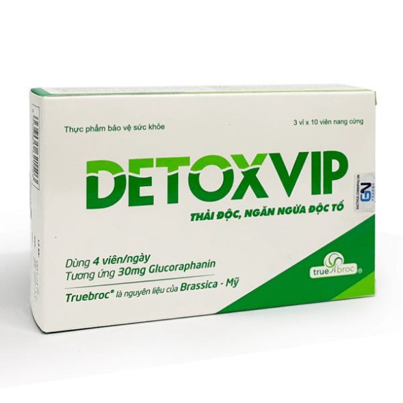 Viên thải độc Detoxvip – Hỗ trợ chống oxy hóa, thanh lọc cơ thể (Hộp 30 viên)