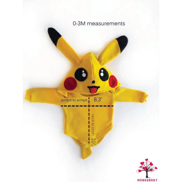 Bộ Áo Liền Quần Hình Pikachu Cho Bé