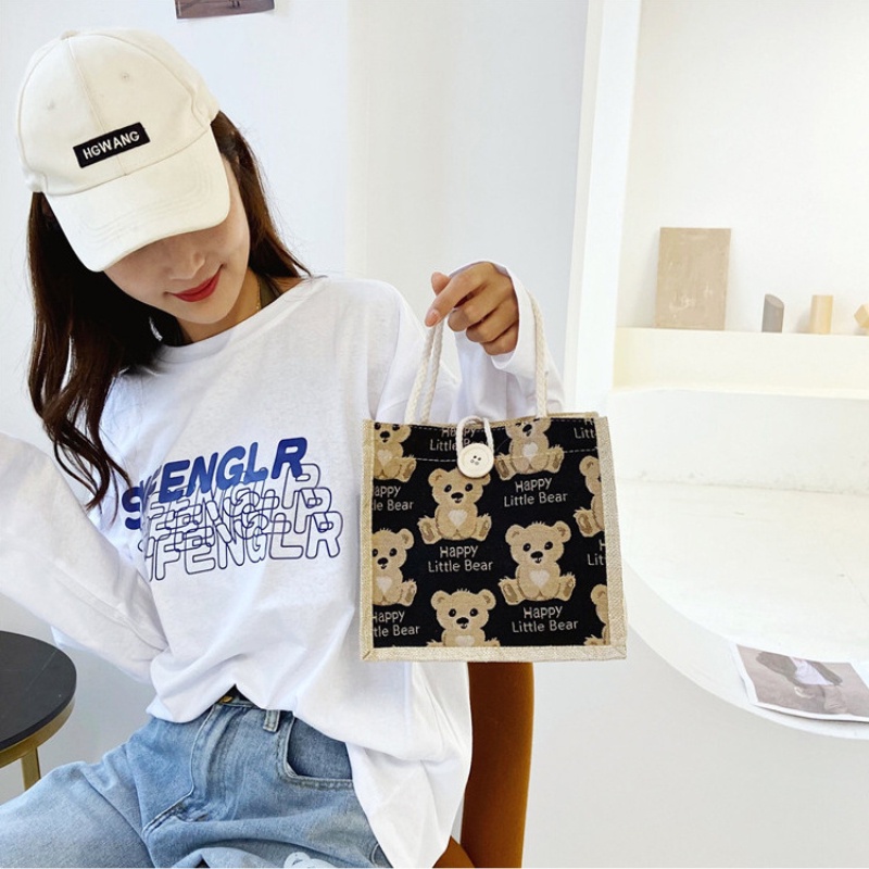 Túi đựng hộp cơm IELGY hình gấu hoạt hình dễ thương nhẹ nhàng