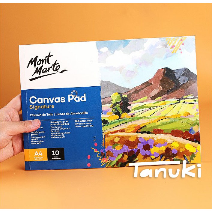 [Mã SKAMSALE8 giảm 10% đơn 200K] Sổ Canvas pad Mont marte cỡ A5-A4-A3 cho luyện vẽ acrylic /sơn dầu