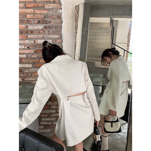 ĐẦM DÁNG BLAZER CÁCH ĐIỆU CUT OUT SAU LƯNG ĐỘC LẠ