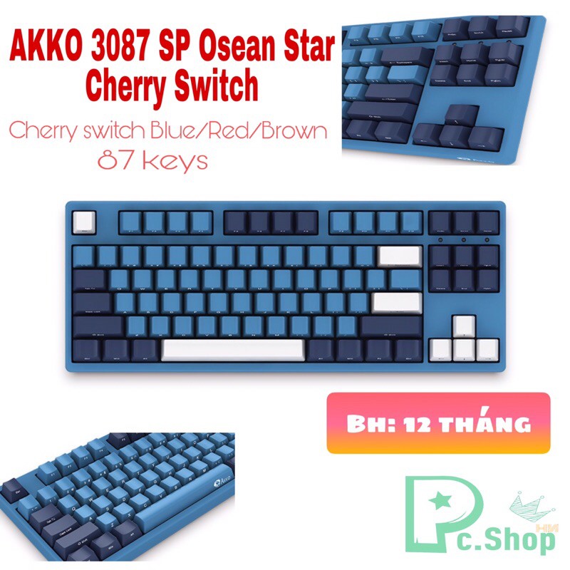 Bàn phím cơ AKKO 3087 SP Ocean Star (Cherry Brown switch/Cherry Blue switch/Cherry Red switch) | BigBuy360 - bigbuy360.vn