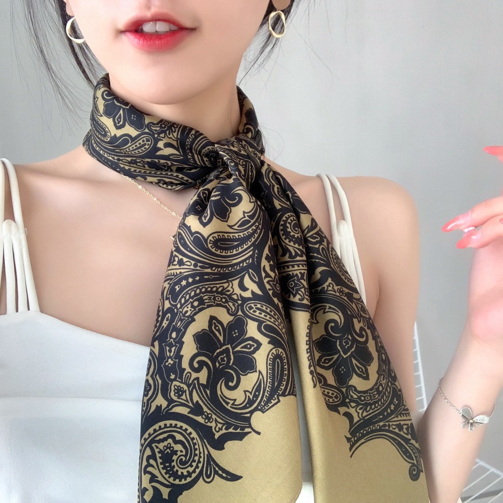 Khăn choàng vuông bằng lụa nhân tạo mềm mại 90cm 35.4&quot; thời trang dành cho nữ WJ1007-05
