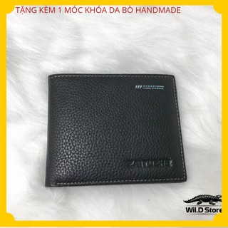 Bóp ví nam, ví nam ngang mini da bò thật 100%