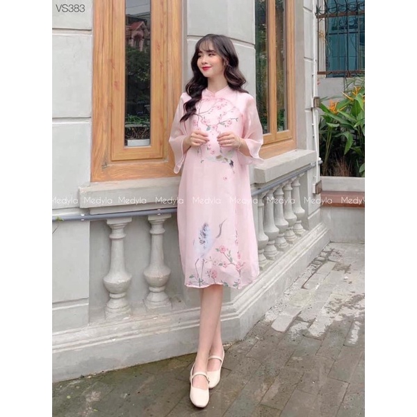 Áo Dài Tơ Hoa Cách Tân Bigsize