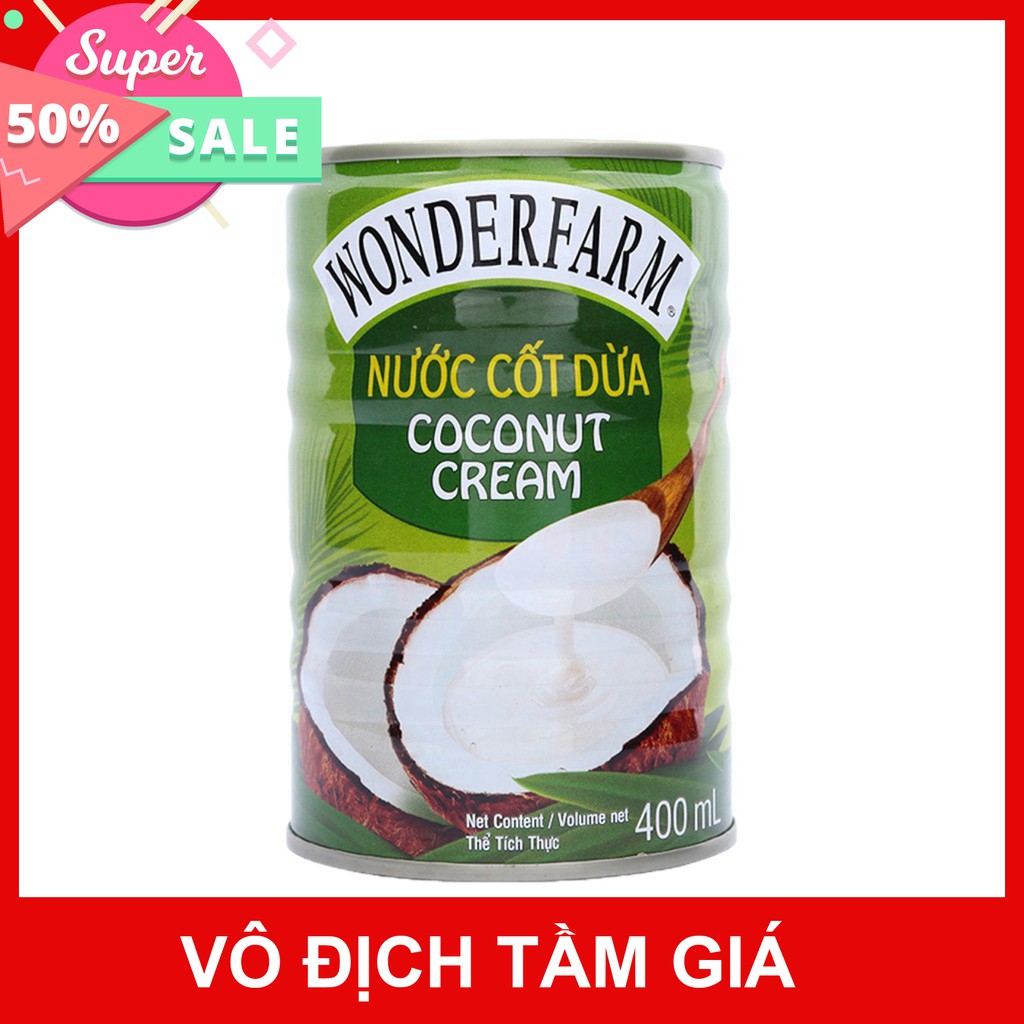 [GIÁ SỈ] Nước Cốt Dừa Wonderfarm Coconut Cream Lon 400ml