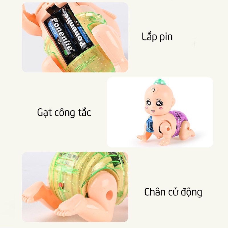 Đồ Chơi Em Bé Tập Bò Ngậm Bình Sữa MushRoom
