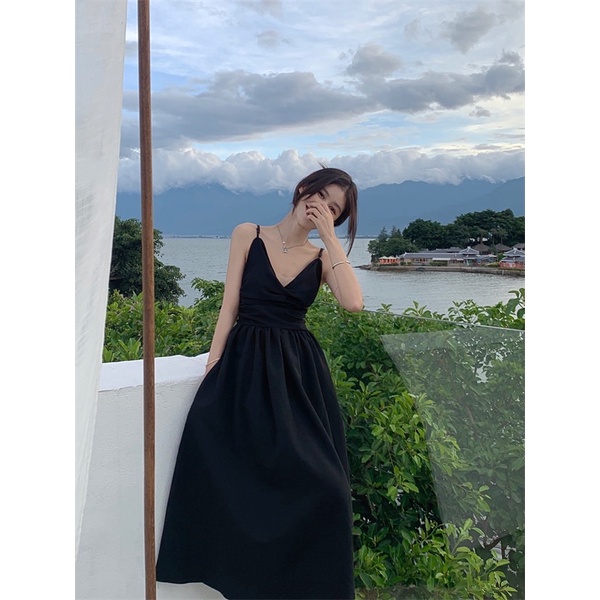 /order taobao/ Đầm Maxi 2s Đen thắt lưng