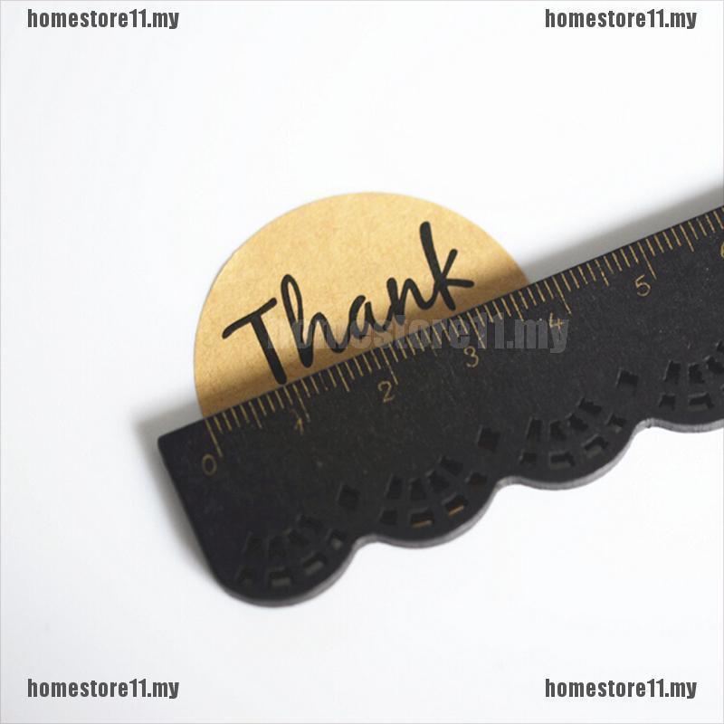 Set 60 Sticker Giấy Kraft Hình Trái Tim "Thank You" Trang Trí Bánh Kem