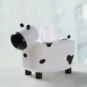 Hộp Đựng Khăn Giấy Để Bàn Cao Cấp Hình Bò Sữa Kèm Lọ Đựng Tăm - GIA DỤNG THÔNG MINH LẺ BẰNG SỈ