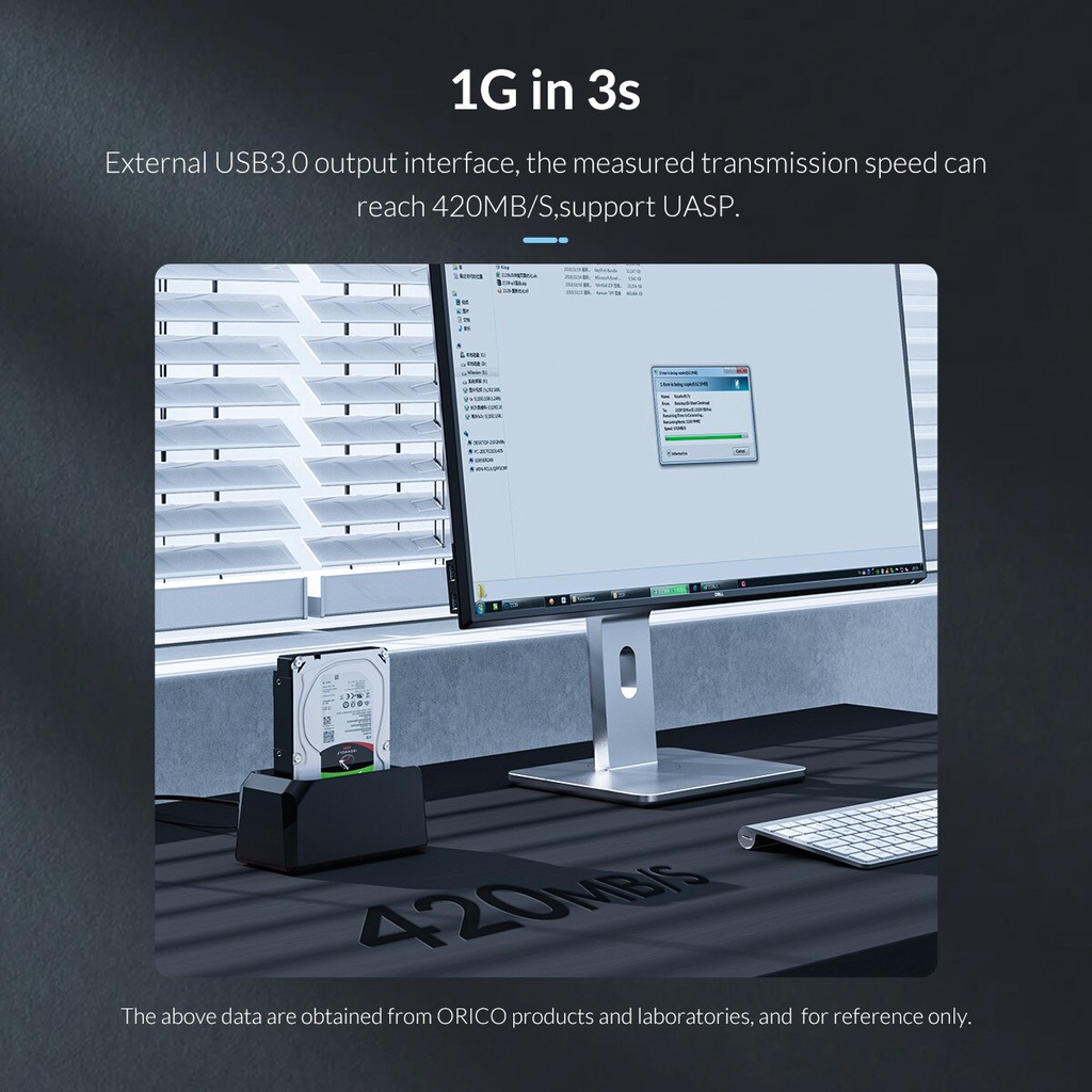 Đầu nối ORICO 9818U3 cổng USB 3.0 sang SATA cho ổ cứng SSD 2.5/3.5 inch