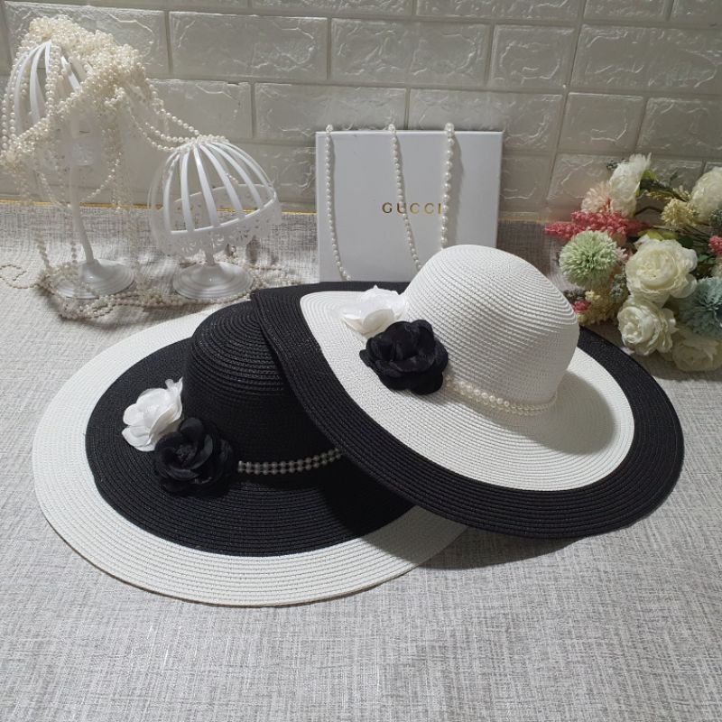 Mũ Cói thời trang đi biển Vành Rộng sang chảnh