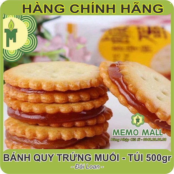 [DATE MỚI-TÚI 500GR] Bánh quy trứng muối ĐÀI LOAN KẸP MẠCH NHA tuyệt ngon