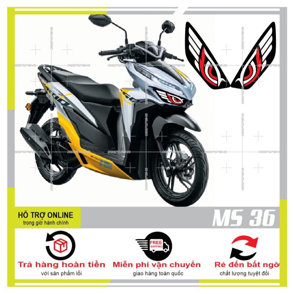 DECAL DÁN ĐÈN SƯƠNG MÙ XE VARIO 2020 (DECAL TRONG SUỐT) MS 36 - DUNG DECAL