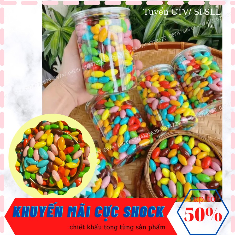 [Freeship Extra] Kẹo Socola nhiều màu sắc mix -500gr ngọt vừa siu thích