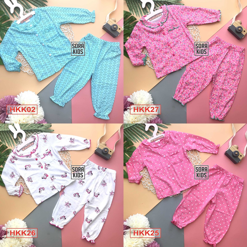 (Xả Kho) Bộ đồ pijama bé gái cotton bông cho bé từ 2-5 tuổi có size 8-20kg  - Giao Màu Ngẫu Nhiên