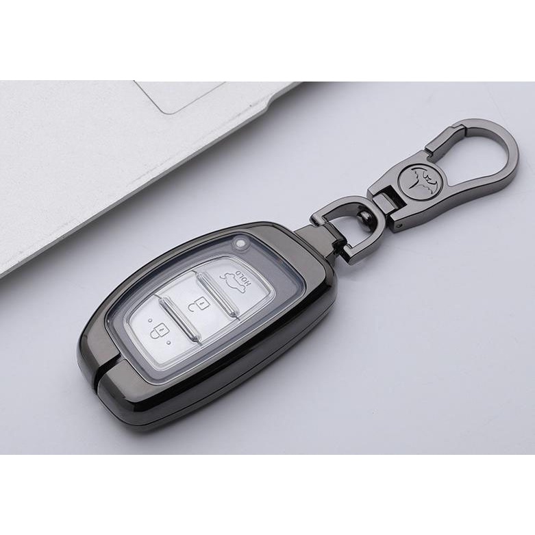 Móc Ốp Chìa khóa xe Hyundai Tucson, Elantra, I10 hợp kim nhôm . Có lớp silcon bảo vệ chống nước