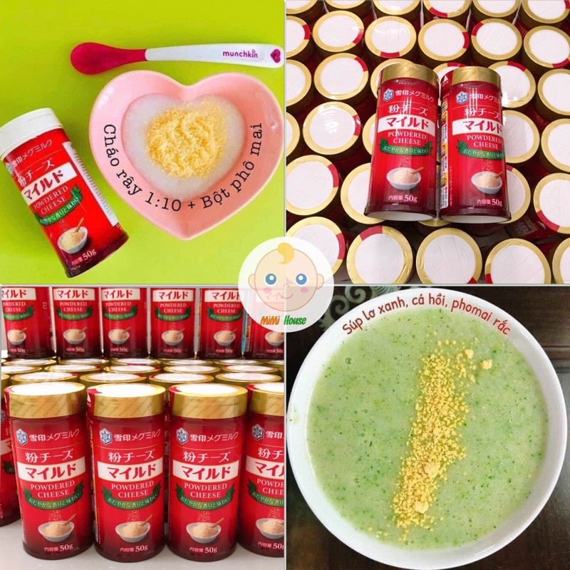 Phô mai rắc Meg Nhật bản 50g cho bé 6m+, rắc cháo, cơm, món ăn của bé