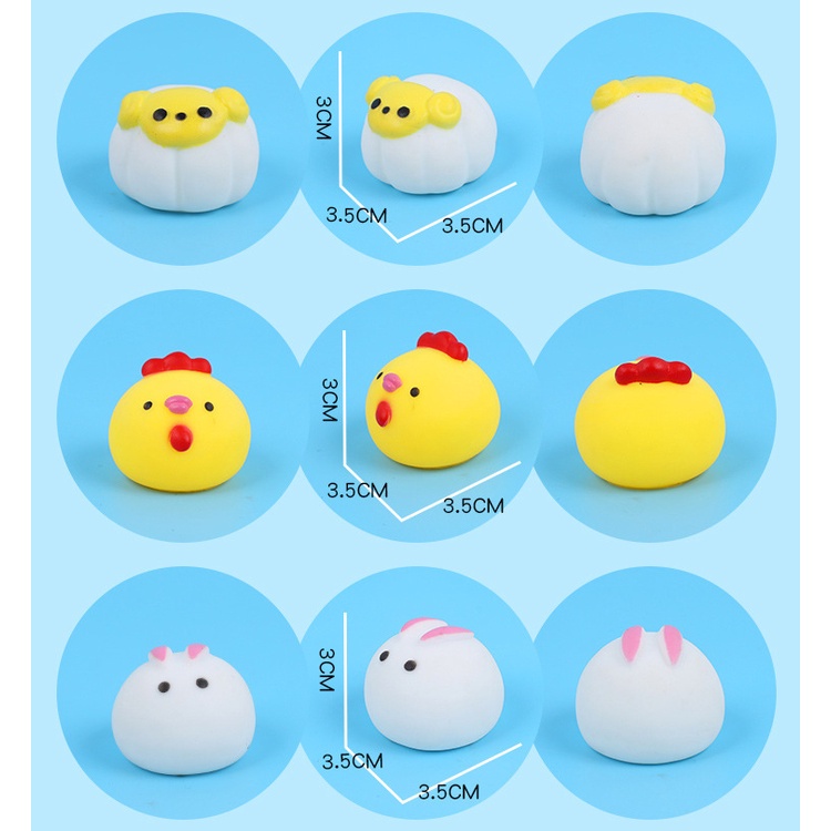 🍉Đồ Chơi Thả Bồn Tắm Hình Bánh Bao - Thú MOCHI Đáng Yêu Thả Bồn Cho Bé Kêu Bíp Bíp 3.5*3.5cm DUASHOP