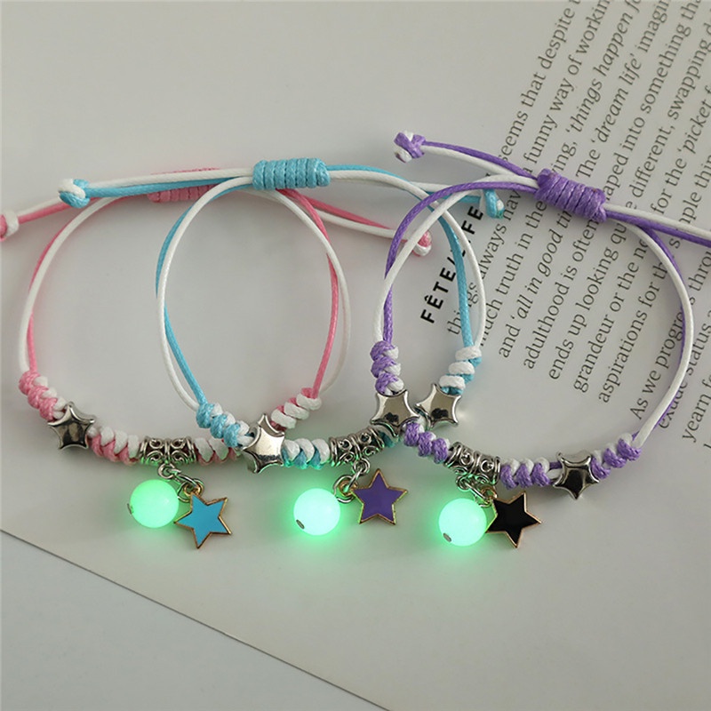 Set 3 Vòng Tay Dạ Quang Có Thể Điều Chỉnh Thời Trang Cho Cặp Đôi