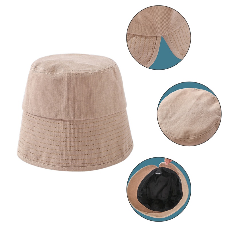 Nón Tai Bèo Vành Rộng Vải Cotton Màu Trơn Xẻ Tà Sau Lưng Thời Trang Cho Nữ