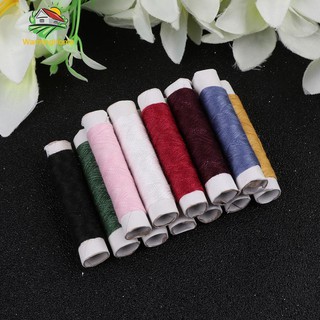 Set 12 cuộn chỉ Polyester nhiều màu sắc may đồ thủ công DIY