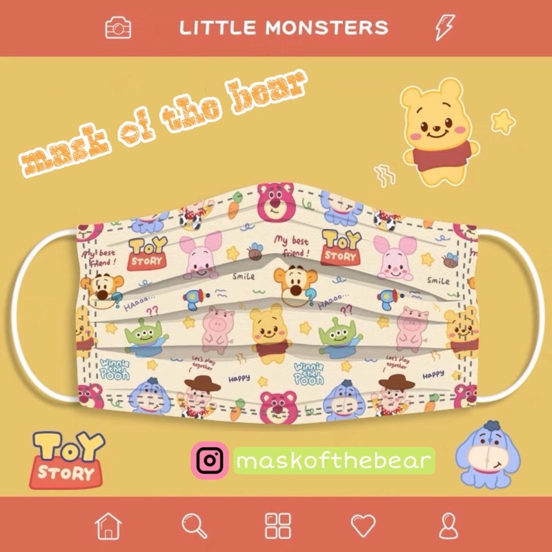 Khẩu Trang Y Tế Kháng Khuẩn Stickers Siêu Dễ Thương Hoạ Tiết Losto, Pooh, Disney...