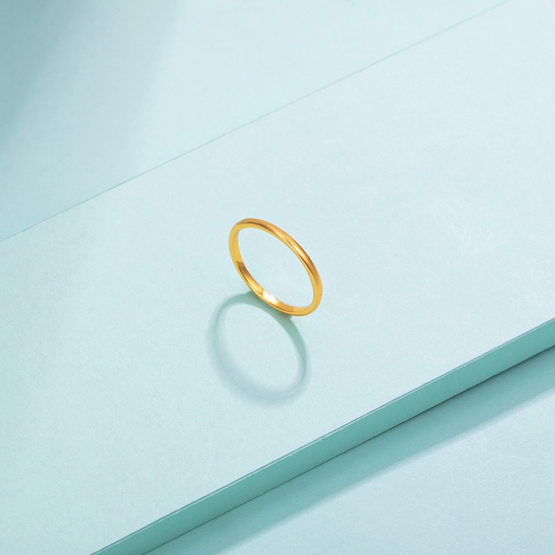 Nhẫn mạ vàng 24k thiết kế đơn giản thời trang 2021