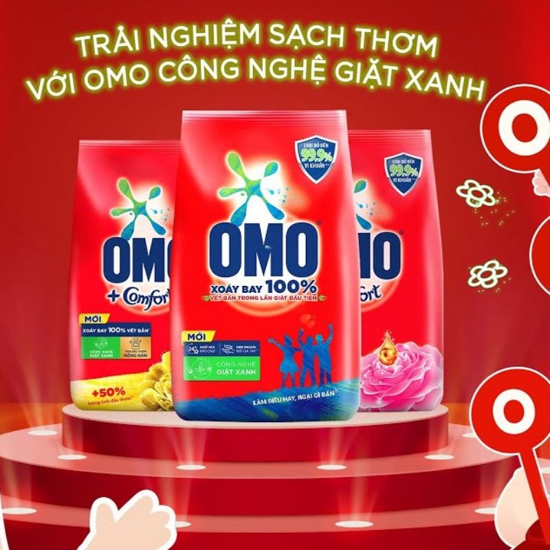 Bột giặt Omo 6kg công nghệ giặt xanh/ Omo Comfort ngất ngây hồng 5,5kg