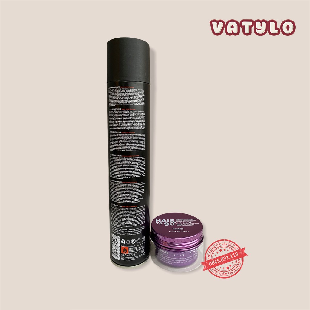 Gôm xịt tóc tạo kiểu nam silhouette 420ML + SÁP VUỐT TÓC NAM Hair to 90 KANFA cb07