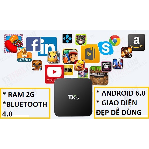 ANDROID TIVI BOX TX5 (RAM 2G + BLUETOOTH )