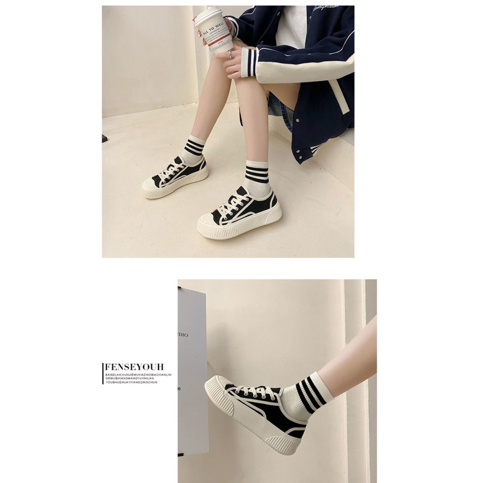 CHZK Giày Thể Thao Canvas Đế Dày Thời Trang Hàn Quốc