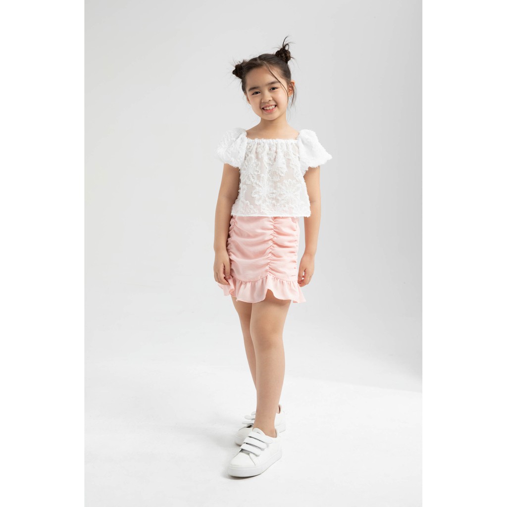 Áo croptop cổ vuông bé gái IVY moda MS 16G1251