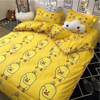 Bộ chăn ga gối cotton poly ( kèm ruột chăn)