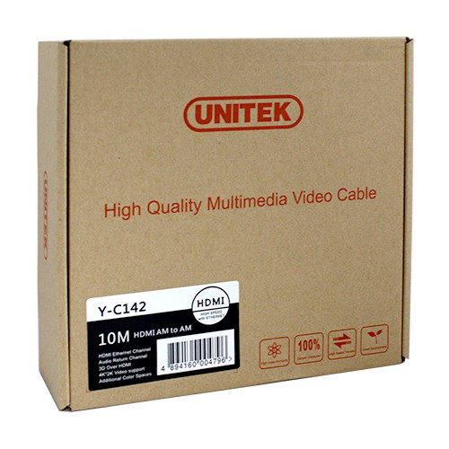 Dây HDMI 2 đầu đực 10m Unitek Y-C142