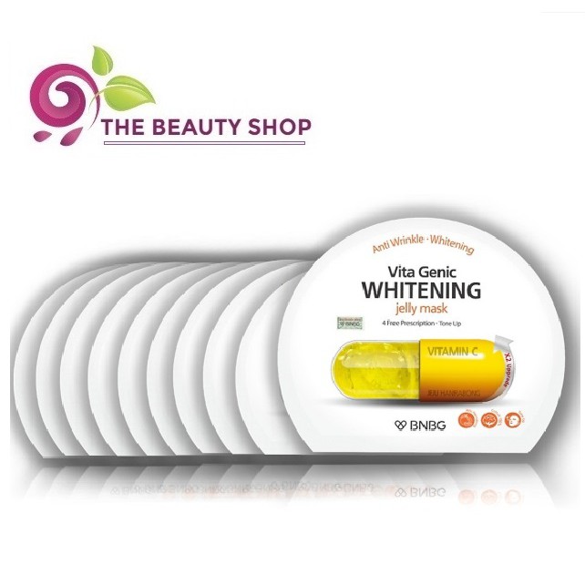 Combo 10 Mặt nạ giấy trắng, sáng và đều màu da BNBG Vita Genic Whitening Mask (Màu vàng)